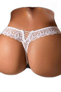 String dentelle blanc dos lacé - Litolu Lingerie - 3