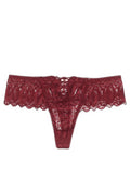 String dentelle dos lacé Bordeaux — Sensualité et élégance - 3