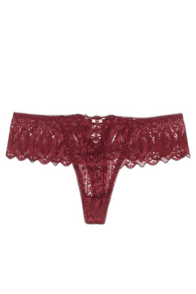 String dentelle dos lacé Bordeaux — Sensualité et élégance - 3 | Voyage Sensuel