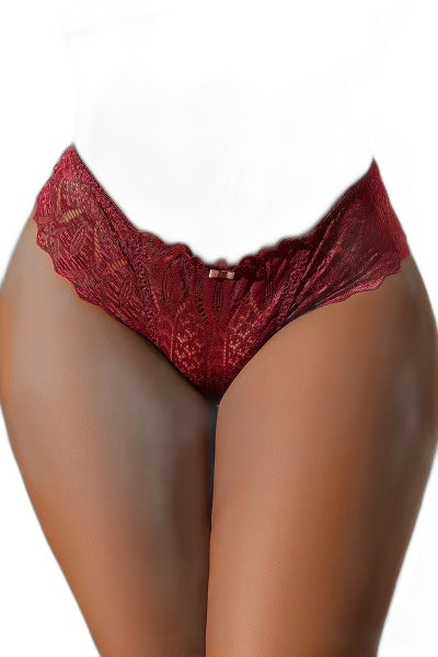 String dentelle dos lacé Bordeaux — Sensualité et élégance - 4 | Voyage Sensuel