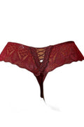 String dentelle dos lacé Bordeaux — Sensualité et élégance - 5