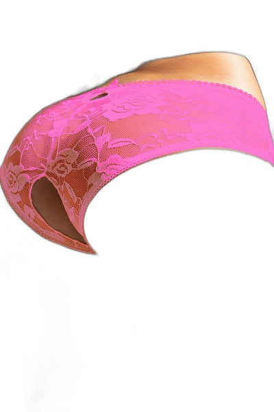 Culotte Ouverte Dentelle O Rose - Séduction Raffinée - 1