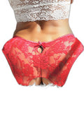 Culotte ouverte dentelle O Rouge - Litolu Lingerie - 1