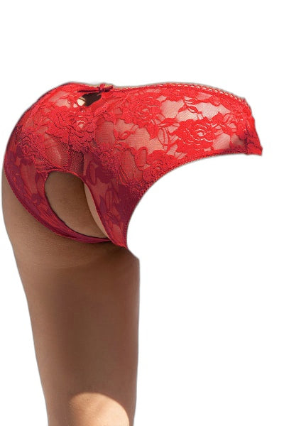 Culotte ouverte dentelle O Rouge - Litolu Lingerie - 2