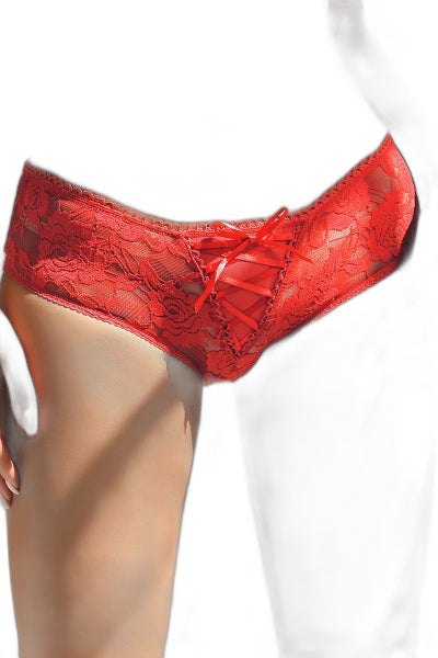 Culotte ouverte dentelle O Rouge - Litolu Lingerie - 4