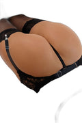 Porte-jarretelles Dentelle Résille Noir & String Assorti - 2