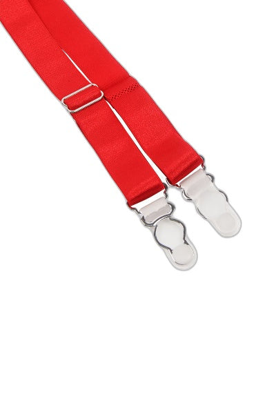 Porte-jarretelles et String Rouge Dentelle Résille | Litolu - 3 | Voyage Sensuel