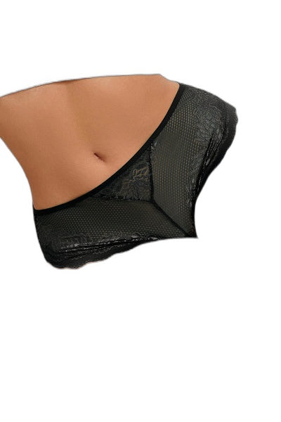 Tanga Dentelle Bijou Cœur Noir - Séduction & Confort - 5
