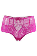 Tanga Lacé Dentelle Rose Taille Haute | Litolu - 4