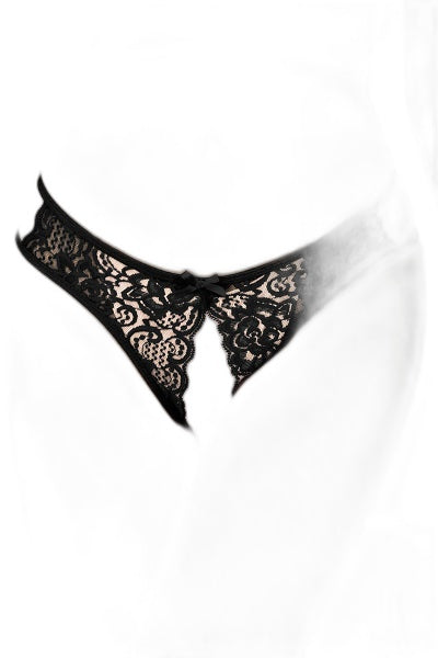 String ouvert dentelle noire - Séduction affirmée