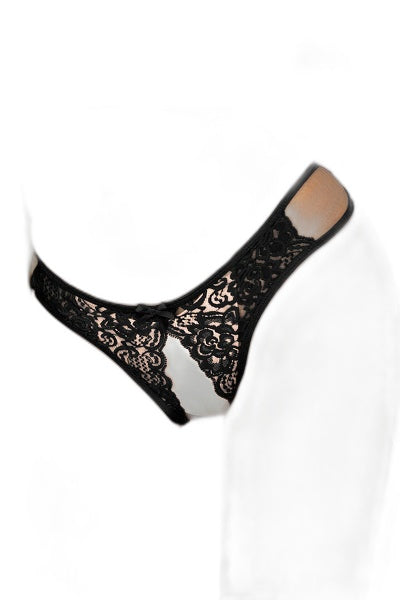 String ouvert dentelle noire - Séduction affirmée