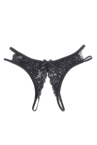 String ouvert dentelle noire - Séduction affirmée - 3 | Voyage Sensuel