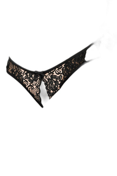 String ouvert dentelle noire - Séduction affirmée - 4