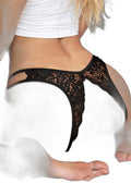 String ouvert dentelle noire - Séduction affirmée - 5