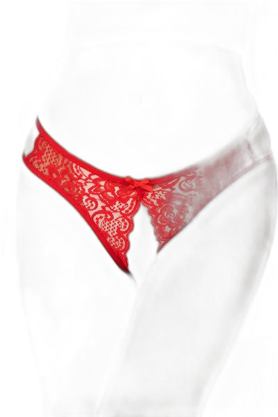 String Ouvert Dentelle Rouge — Séduction Affirmée - 4