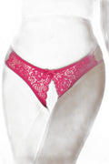 String Ouvert Dentelle Rose - Séduction Raffinée - 2