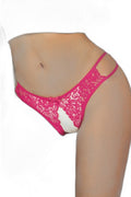 String Ouvert Dentelle Rose - Séduction Raffinée - 4
