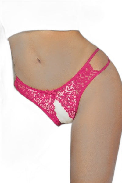 String Ouvert Dentelle Rose - Séduction Raffinée - 4 | Voyage Sensuel