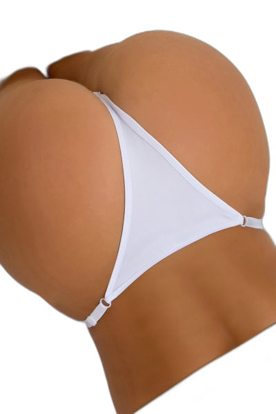 String Ouvert Floral Blanc - Dentelle Résille Sensuelle - 3