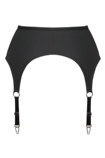Porte-jarretelles noir mat Cottelli — Fermeture éclair audacieuse - 4