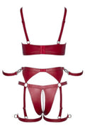 Set Soutien-gorge & Slip Ouvert Bondage Rouge - 4