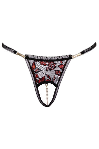 String dentelle ouvert bicolore Cottelli – Séduction glamour - 2 | Voyage Sensuel