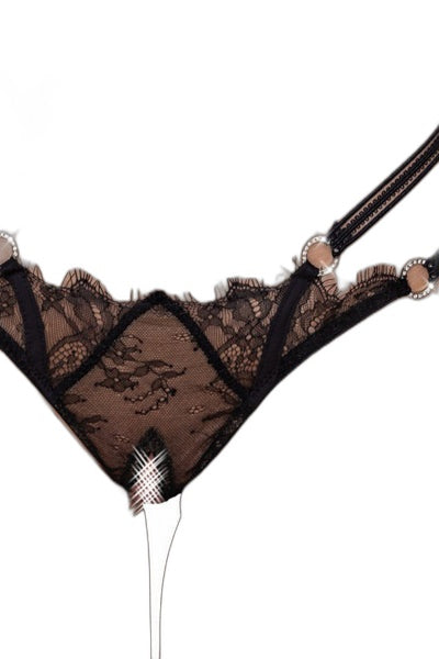String Ouvert Rio Noir Dentelle - Cottelli