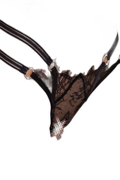 String Ouvert Rio Noir Dentelle - Cottelli