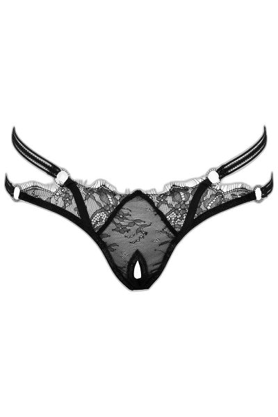 String Ouvert Rio Noir Dentelle - Cottelli - 4